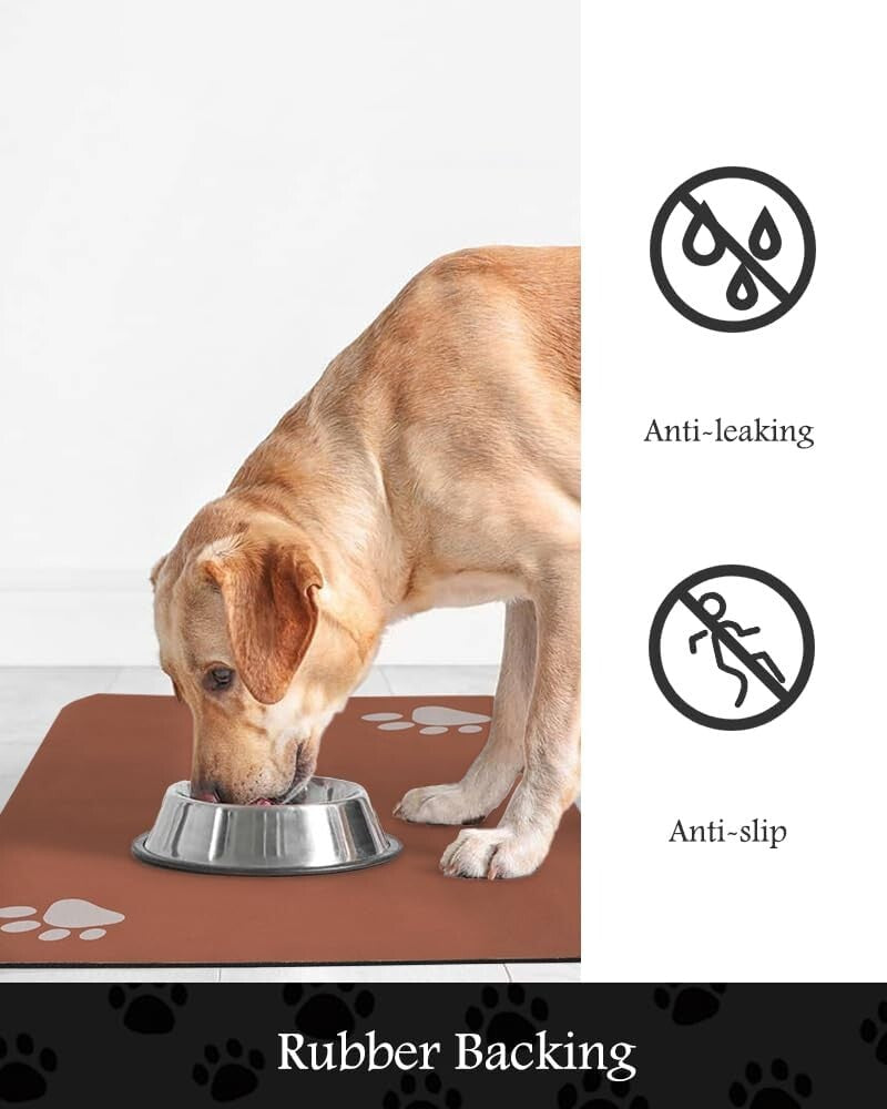 Non-Slip Waterproof Dog Feeding Mat - Absorbent Drying Design for Messy Drinkers