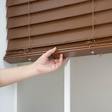 Load image into Gallery viewer, Light Filtering Faux Wood Blinds - 2" Slats, 34" W x 60" H, Safety and Elegance