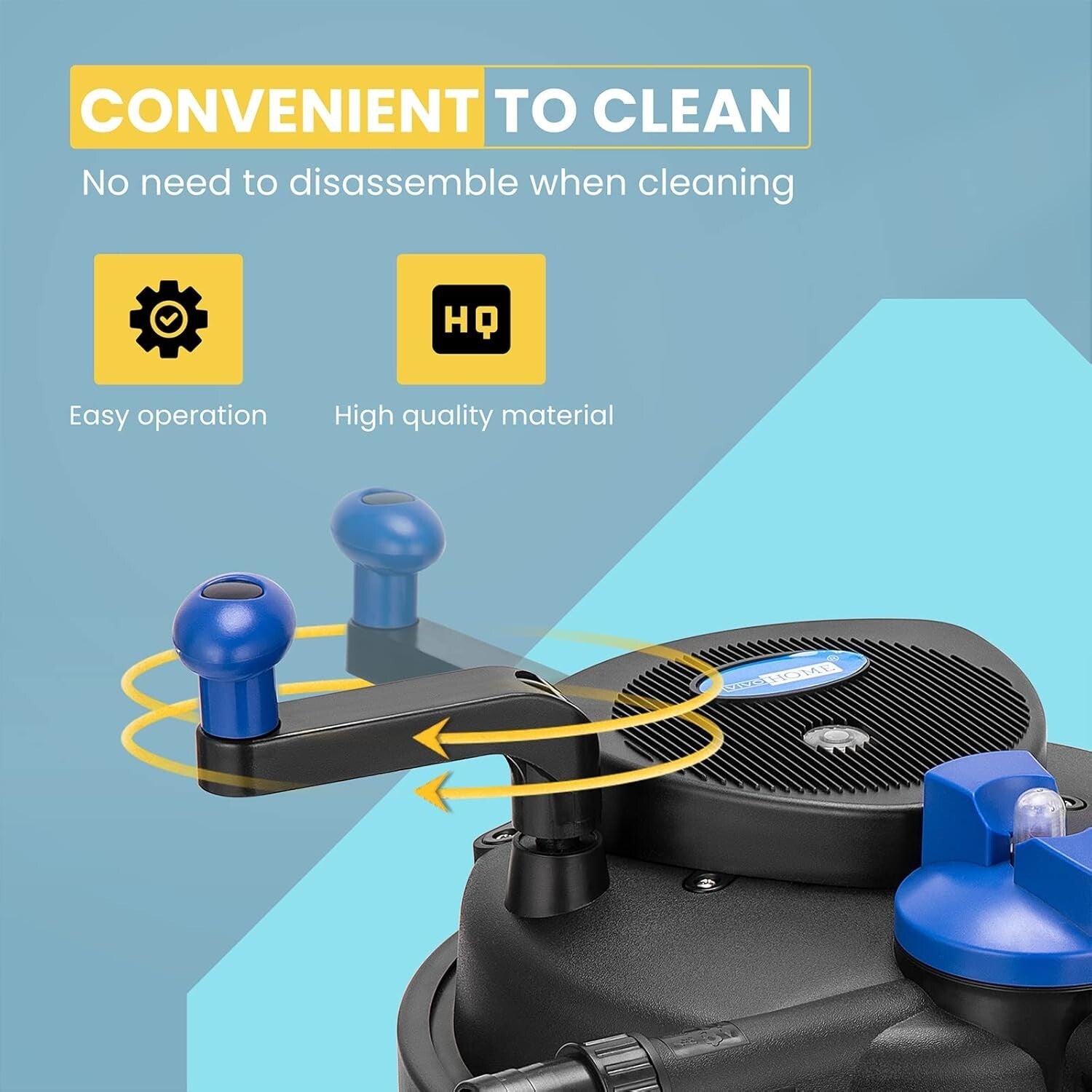 Easily Maintained Pond Filter with 13-Watt UV Light & Crank Cleaning Mechanism