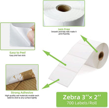 Load image into Gallery viewer, Sharp Print 3" x 2" Direct Thermal Labels – 700 per Roll, Perfect for Barcodes