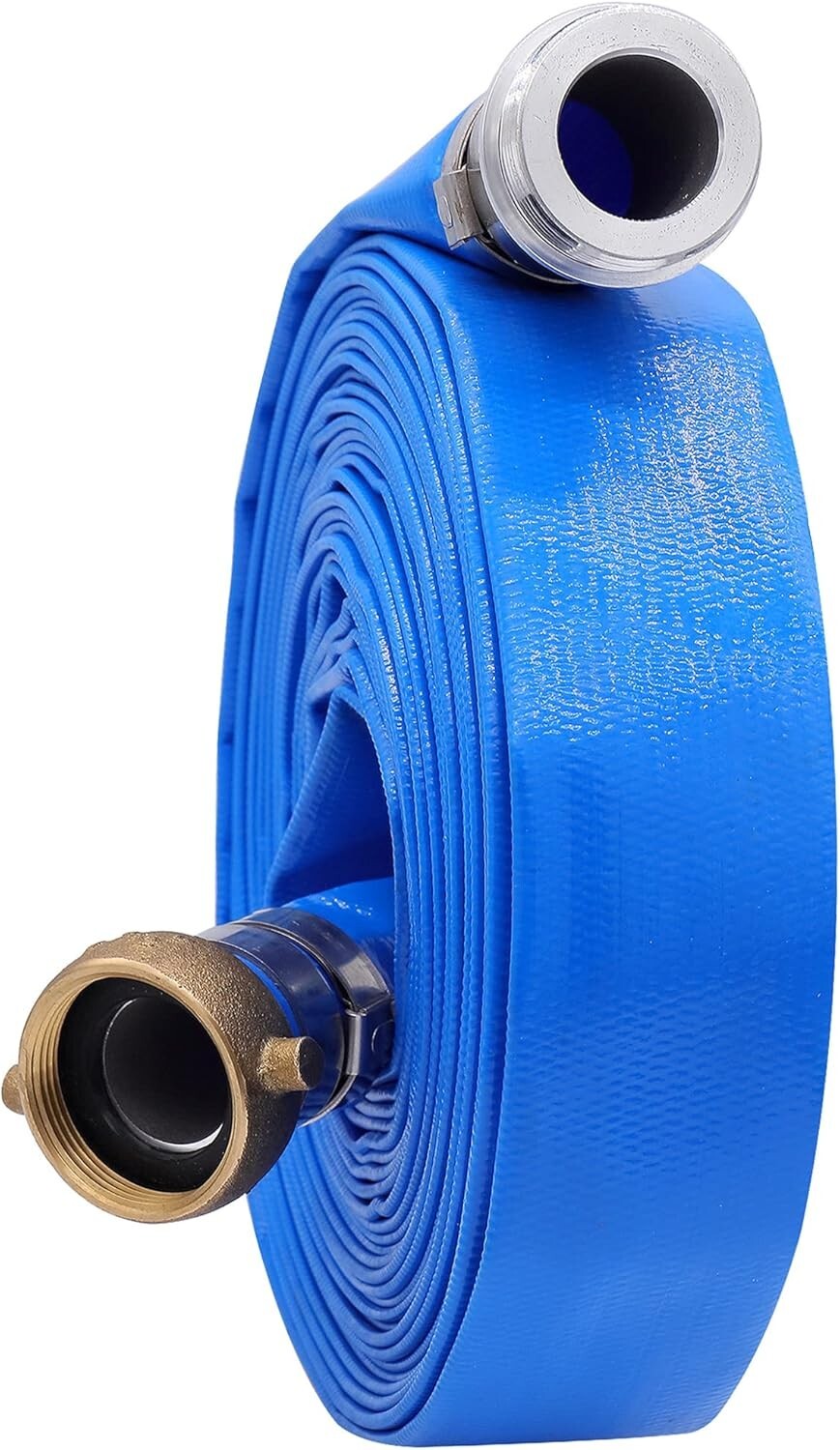 Durable 2" x 25ft PVC Water Pump Hose with Aluminum Fittings for Efficient Use