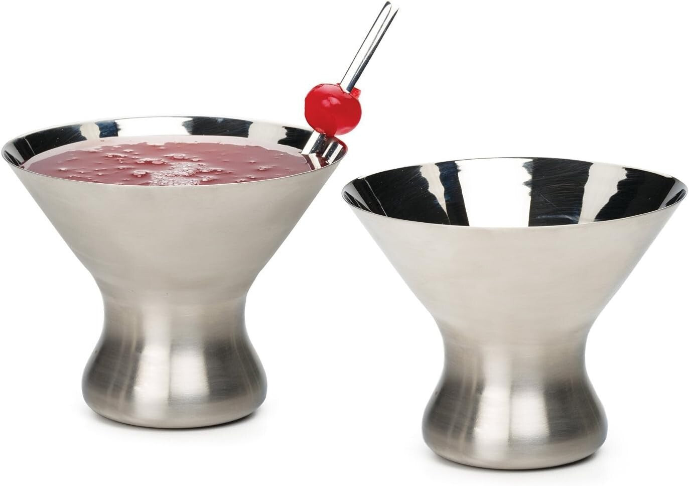 Elegant 8 Ounce Stainless Steel Stemless Martini Glasses for Home Entertaining