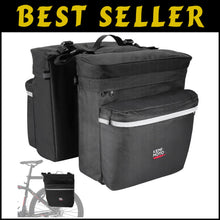 Load image into Gallery viewer, Versatile 34L Bicycle Saddle Bags with Adjustable Straps &amp; Rain Cover - Black