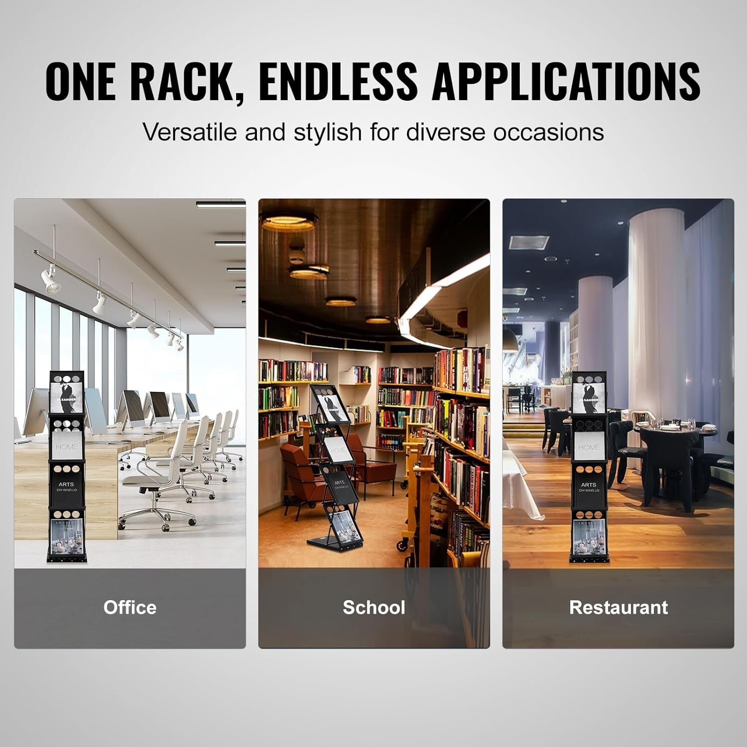 4-Tier Portable Brochure Display Stand with Carrying Bag - Office & Trade Shows