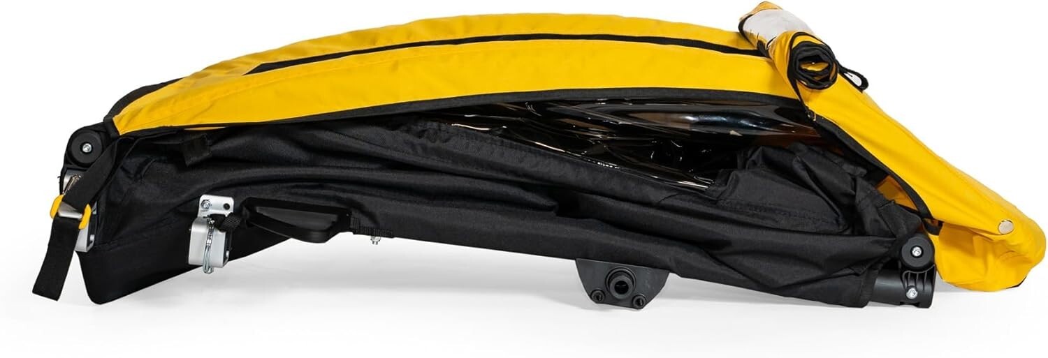 Yellow & Black Kids Lightweight Bike Trailer with Safety Features & Cargo Space