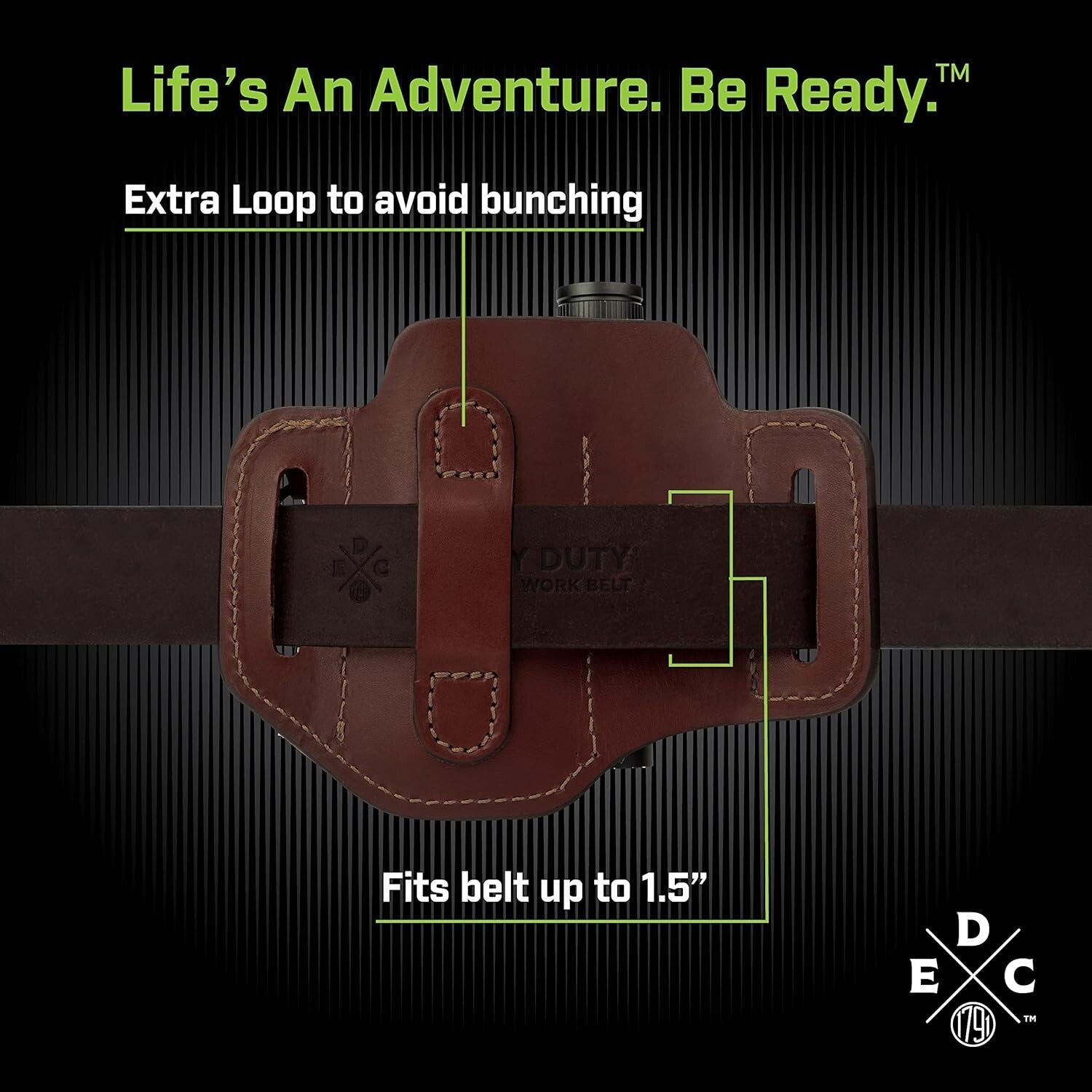 Durable Chestnut Leather Holster for Multitool & Accessories - Lifetime Warranty