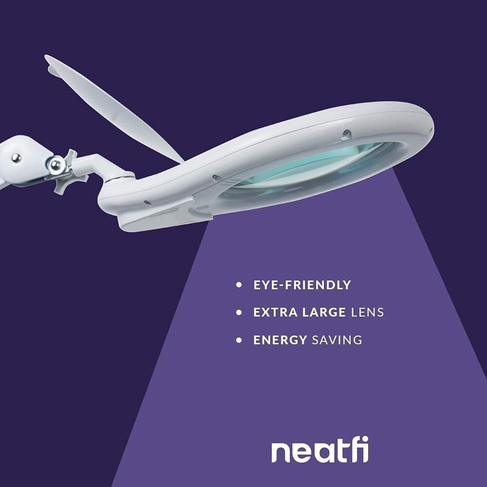 Space-Saving Magnifying Lamp with Glass Lens - Ideal for Jewelry Making & More