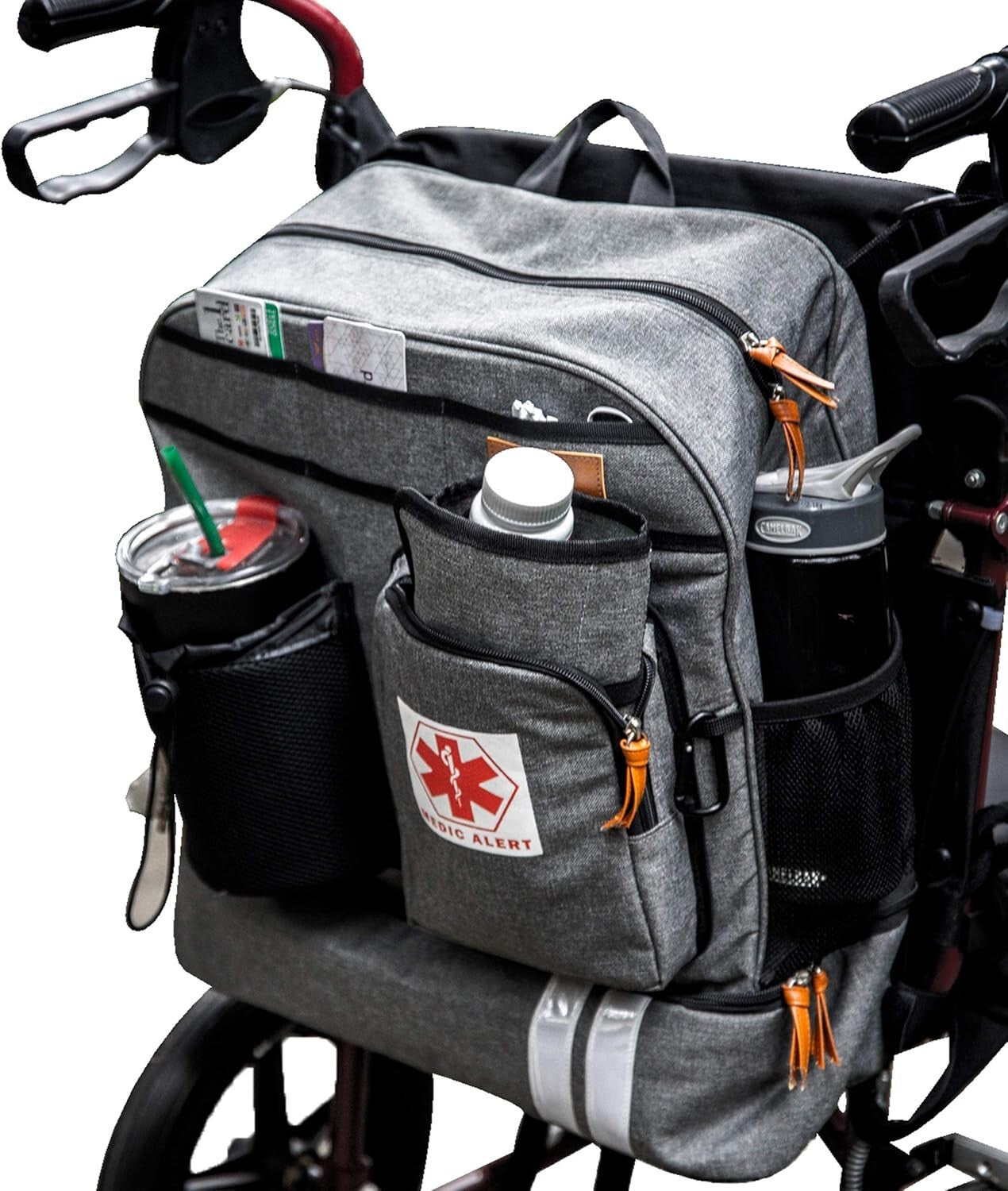 Extra-Large Scooter Wheelchair Backpack with Insulated Compartment & Cup Holder