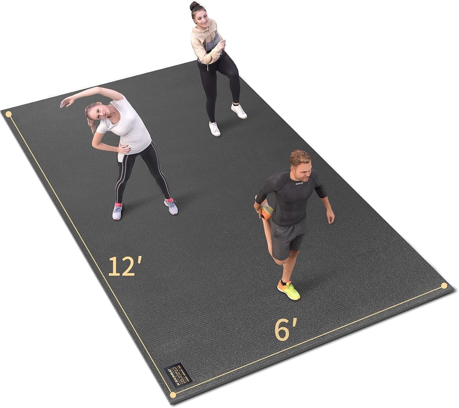 7mm Thick High-Density Workout Mat 16'x6' - Double-Sided for Ultimate Grip