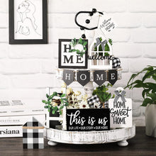 Load image into Gallery viewer, Charming Rustic Wood Tray Decor Set with 11 Signs - Ideal for Housewarming Gifts