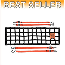 Load image into Gallery viewer, 84" Adjustable Cargo Net with Easy Storage for Trucks and Outdoor Adventures