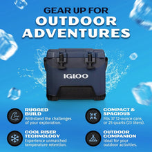 Load image into Gallery viewer, Rugged Blue 25QT Hard Cooler - Durable Insulation for Camping &amp; Outdoor Fun