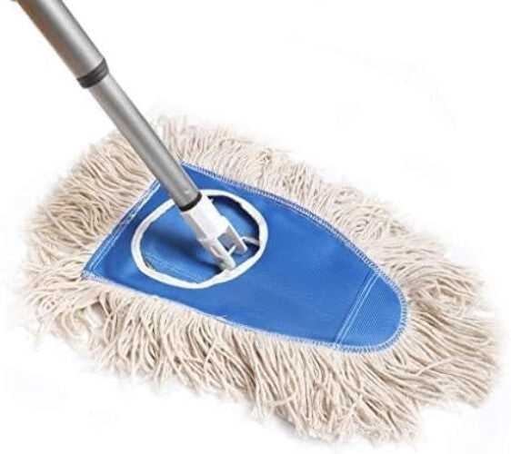 Versatile Cotton Dry Mop with Frame & Adjustable Handle for Hard-to-Reach Areas
