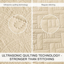 Load image into Gallery viewer, Elegant Cal King Summer Quilt Set - 3 Piece Coin Pattern for Year-Round Comfort