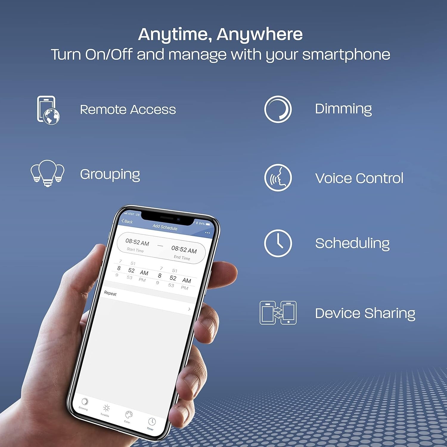 Energy-Efficient BR30 Smart LED Light Bulbs, 6-Pack with Color Changing Features