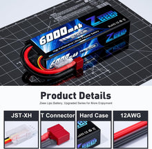 Load image into Gallery viewer, High Performance 2S Lipo Battery 6000mAh/80C for RC Helicopters and Boats