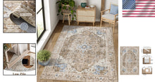 Load image into Gallery viewer, Soft Medallion Brick Red 5x7 Indoor Rug – Lightweight Non-Slip Elegant Design