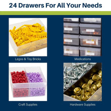 Load image into Gallery viewer, Versatile 24-Drawer Plastic Organizer - Perfect for Classroom &amp; Craft Storage