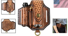 Load image into Gallery viewer, Genuine Leather EDC Tool Organizer with 3 Pockets - Perfect for Everyday Carry