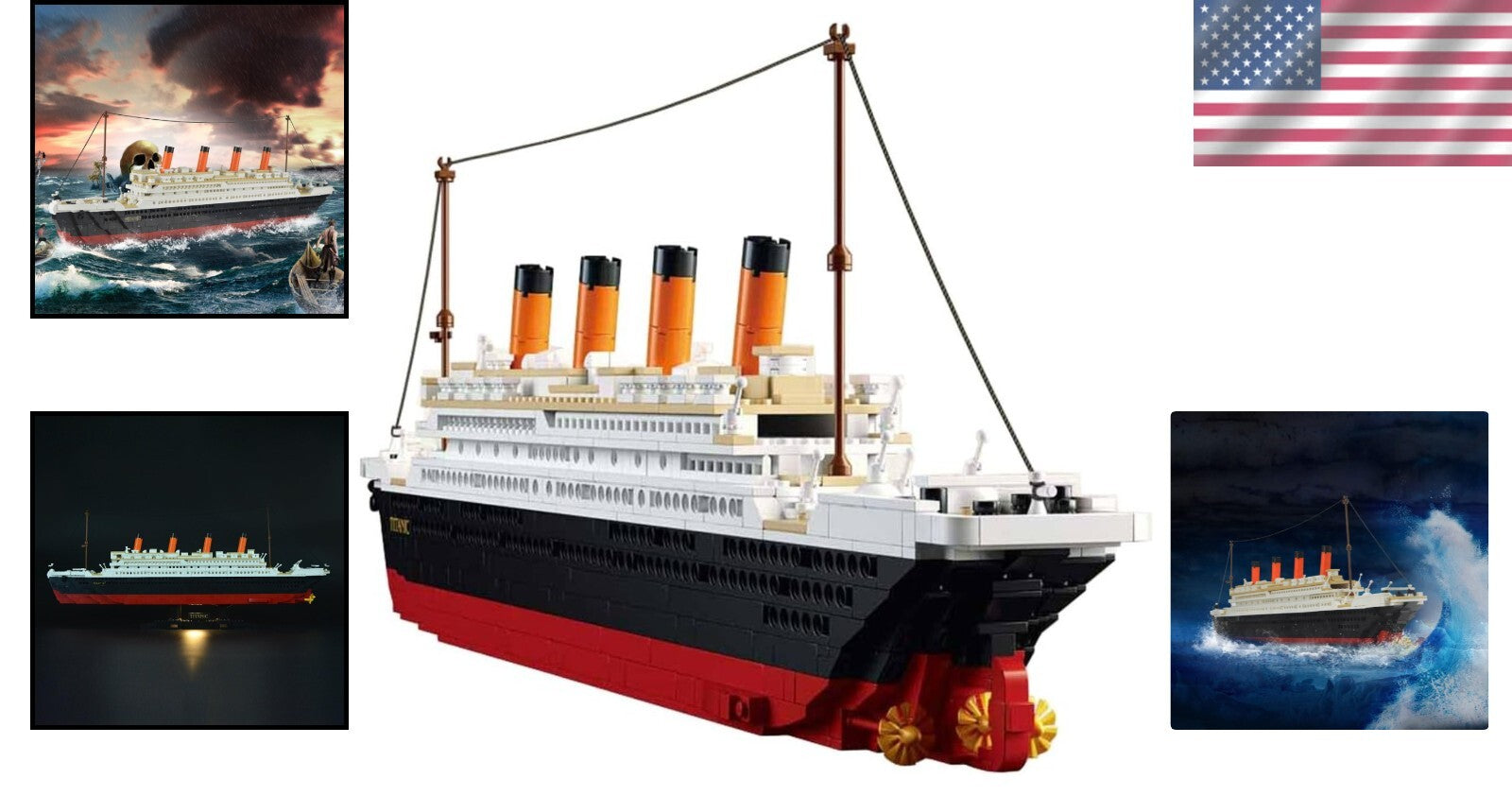 1021-Piece Titanic Block Model Kit with Detailed Instructions - Gift-Ready!