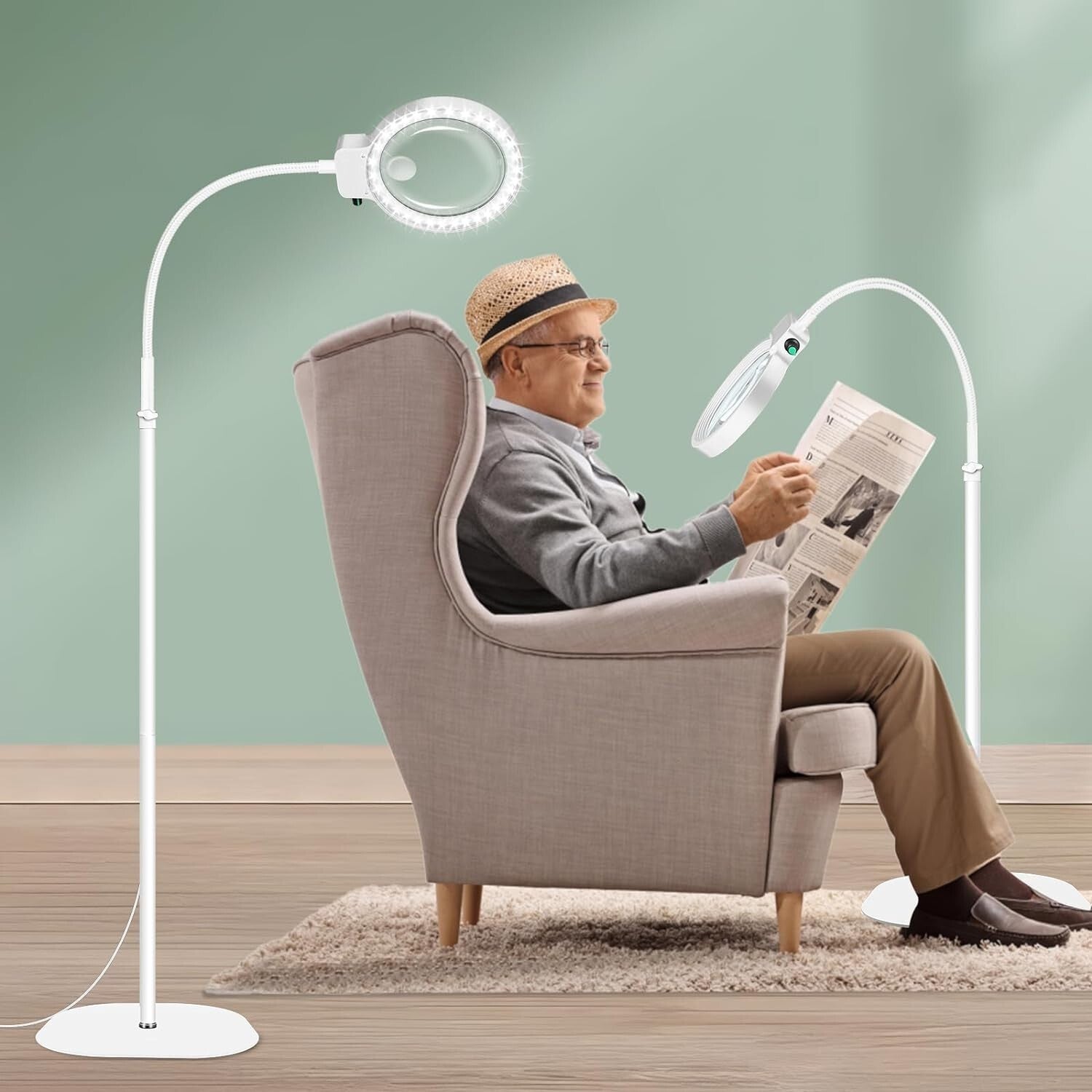 Adjustable 10X 30X LED Magnifying Glass with Stand - Perfect for Sewing & Crafts