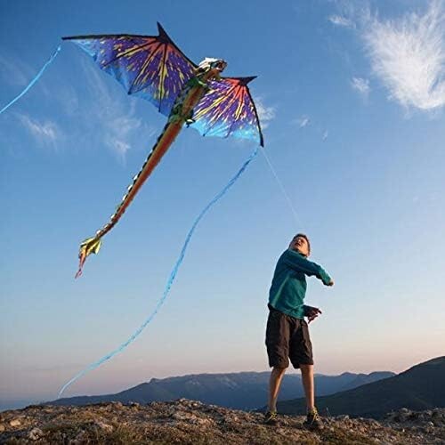 Large 76" Blue Dragon Kite - Perfect for Family Fun & Outdoor Adventures