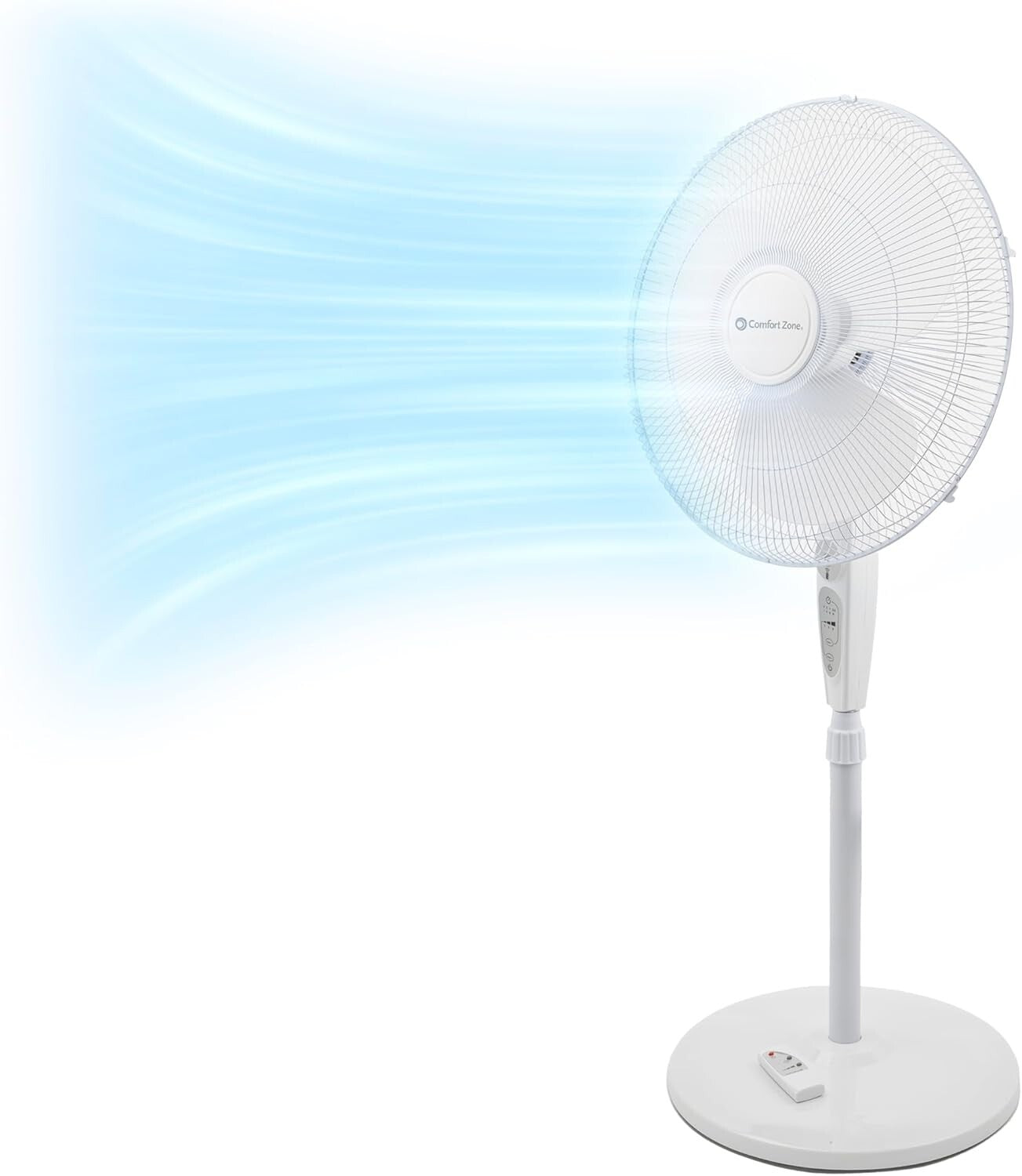 18" Oscillating Pedestal Fan with Remote & Adjustable Height for Optimal Comfort