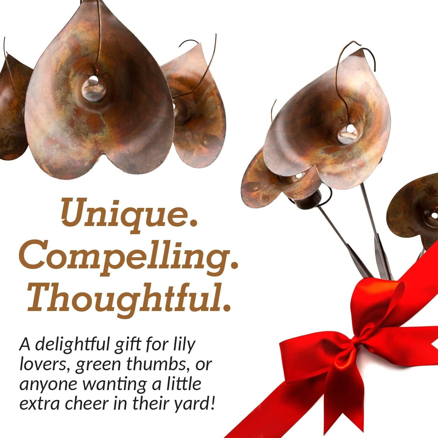 Rust Resistant Calla Lily Wind Chime Garden Stake - Ideal Gift for Garden Lovers