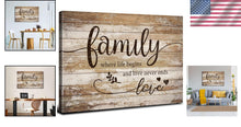 Load image into Gallery viewer, Large 32x48 Family Canvas Art - Motivational Wall Decor with Wood Grain