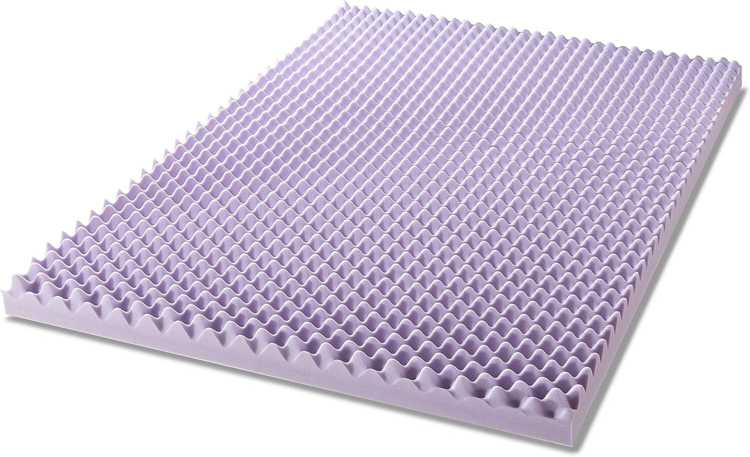Egg Crate King Size Memory Foam Topper with Lavender Infusion for Relaxing Sleep