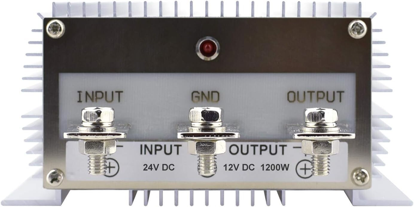 Efficient DC 24V to 12V 100A Step-Down Converter - Weatherproof Power Supply