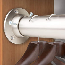 Load image into Gallery viewer, 1.5" Heavy Duty Adjustable Closet Rod with Satin Nickel Finish - 48 to 84"