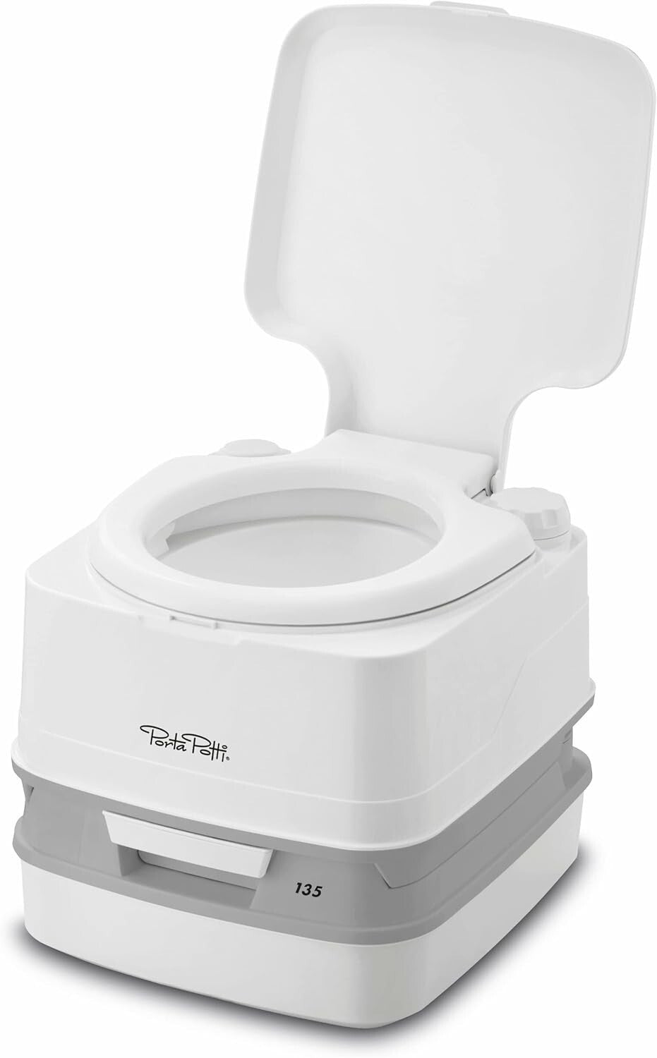 Elegant White 135 Floor-Mounted Portable Toilet – Ideal for RVs, Boats, and Vans