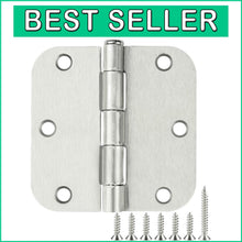 Load image into Gallery viewer, Rounded Satin Nickel 3.5'' Door Hinges - 36 Pack with Screws for Durable Use