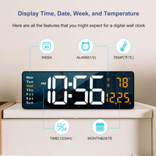 Load image into Gallery viewer, Stylish 16.2 Inch LED Wall Clock – Modern Design with Remote Control Features