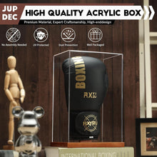 Load image into Gallery viewer, Compact UV-Protected Boxing Glove Display Showcase with Wood Base - Easy Setup
