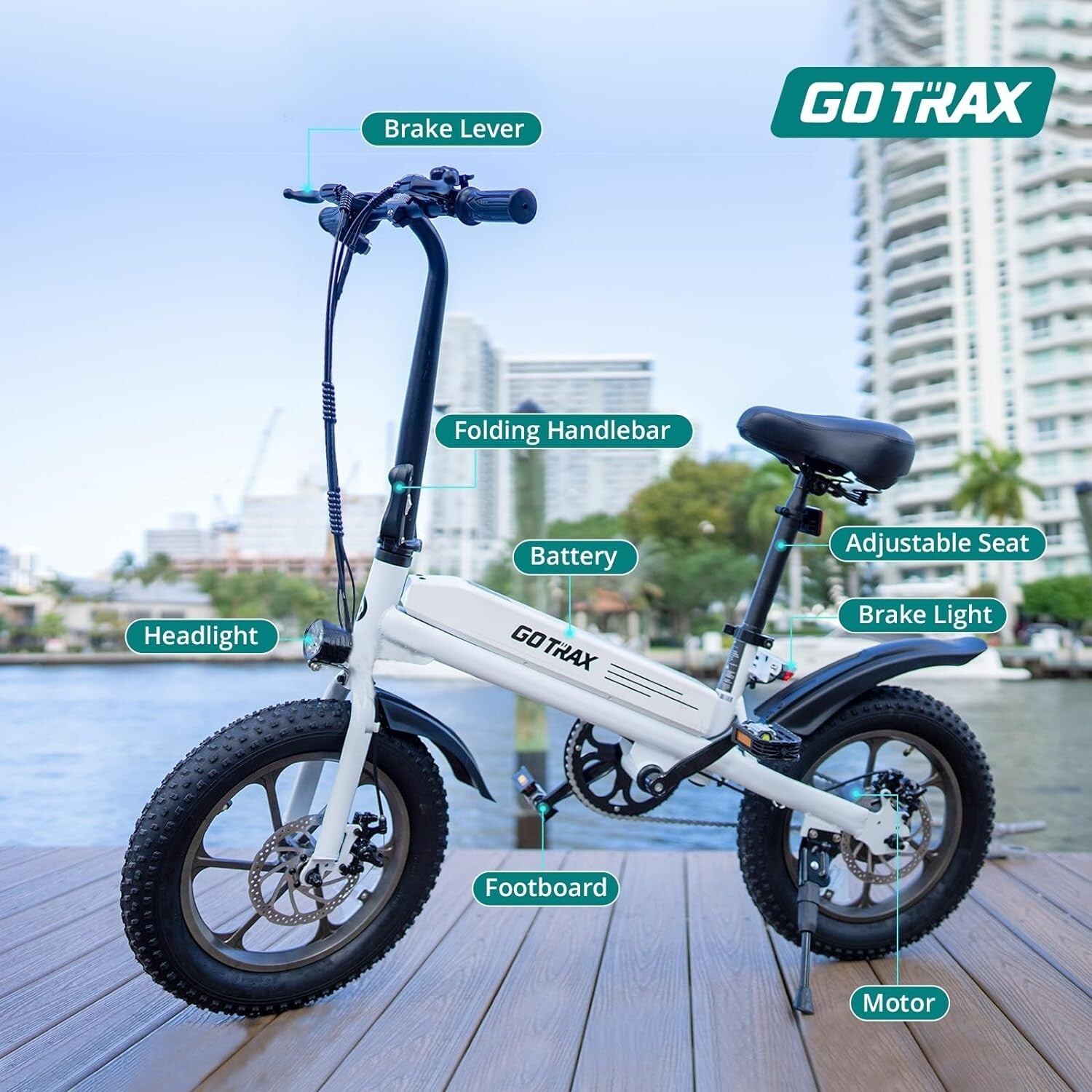 Eco-Friendly 16x3.0 Electric Bike with 25-Mile Range, Perfect for Teens & Adults
