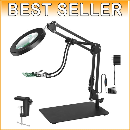 Flexible Gooseneck Magnifier with Light - 10x/5x for Easy Reading and Crafts