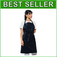 Load image into Gallery viewer, Professional Chef Bib Apron - Adjustable Fit &amp; Machine Washable Black Design