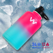 Load image into Gallery viewer, 24 oz Insulated Water Bottle with Handles &amp; Dual Lids for Adults - P-cool Summer