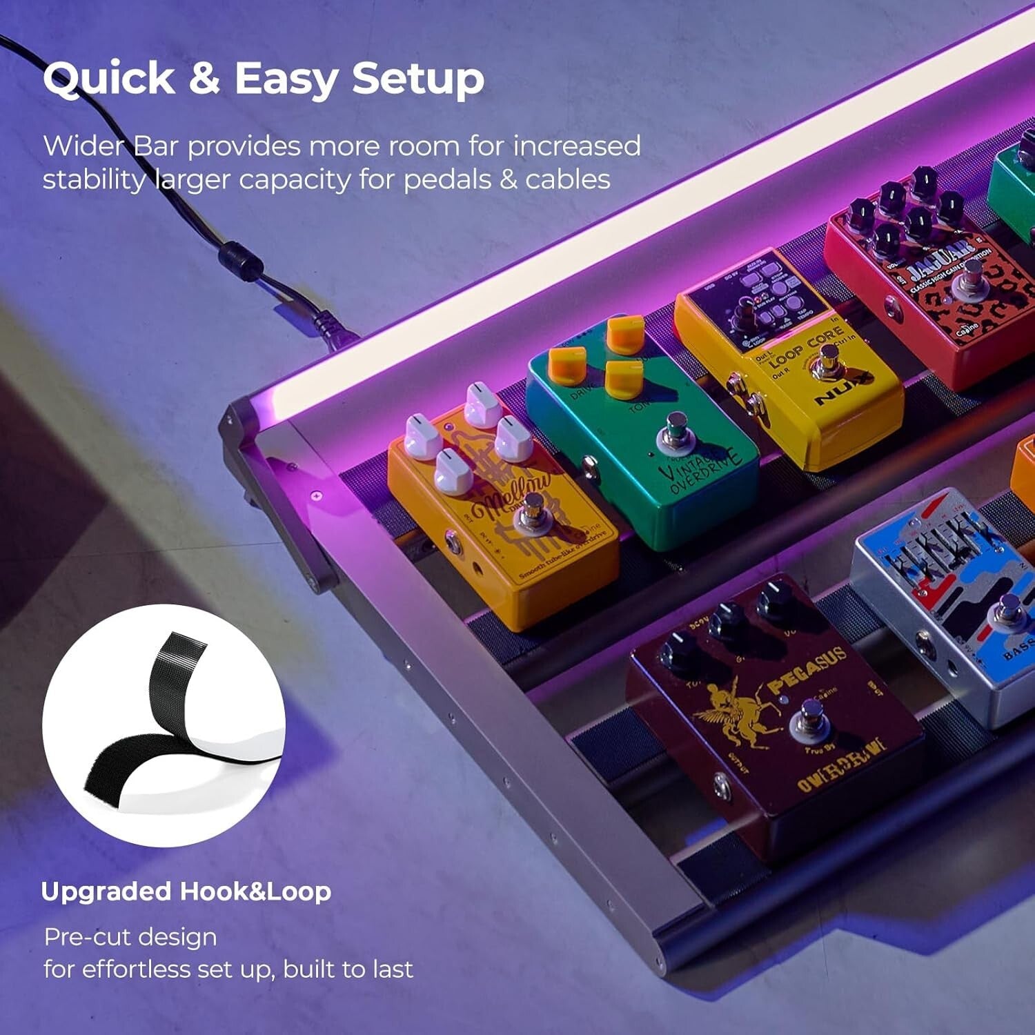 Portable Aluminum Guitar Pedalboard with Wheeled Bag & Isolated Power Supply