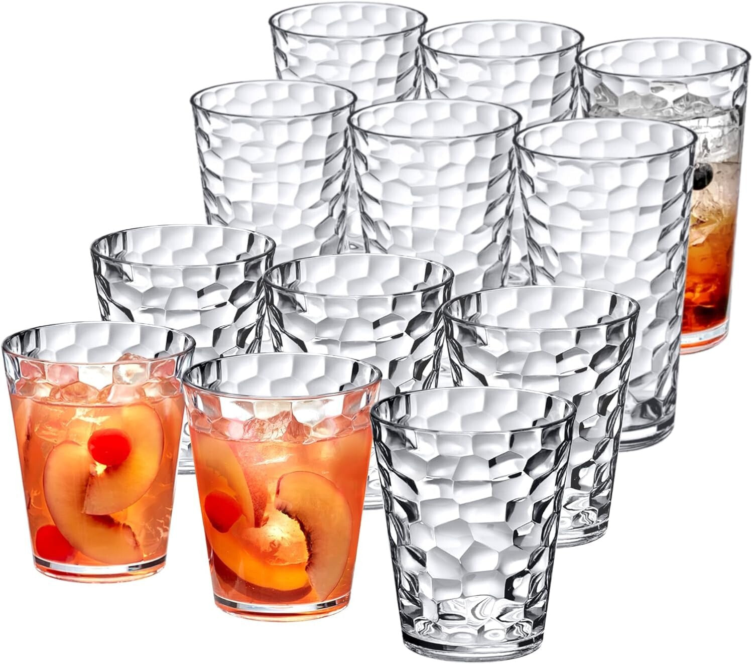 12-Piece Plastic Tumbler Set - Dishwasher-Safe, Reusable Drinkware for Parties