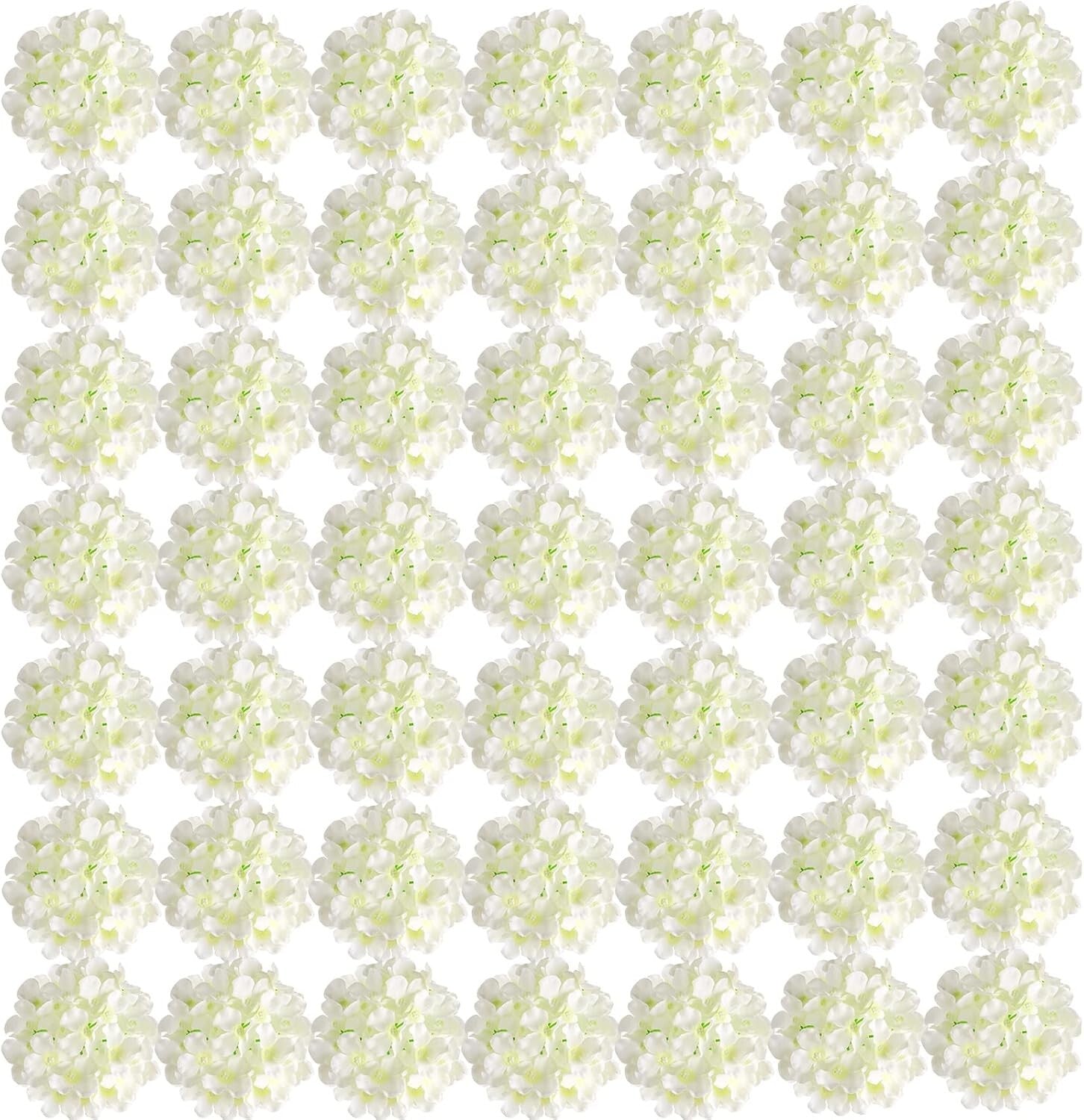 56 Pcs Ivory Hydrangea Artificial Flowers Set for Elegant Weddings & Home Decor