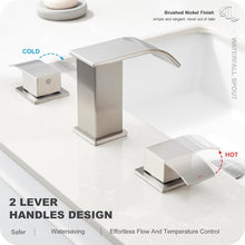 Load image into Gallery viewer, Sophisticated Brushed Nickel 8 Inch Waterfall Faucet with Easy Installation Kit