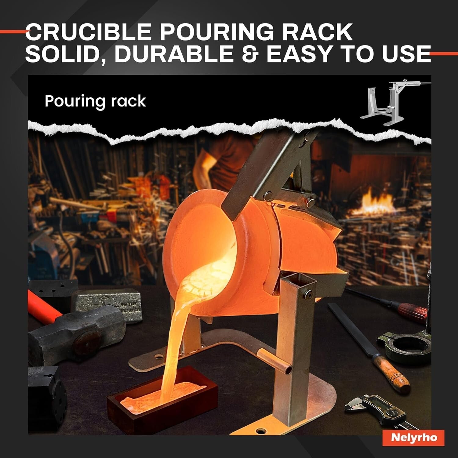 Professional-Grade Graphite Crucible Set with Tongs - Perfect for Casting 6kg