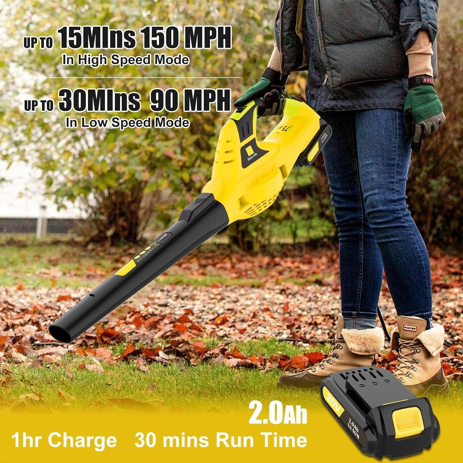 Effortless Handheld Leaf Blower | Turbocharged 21V for Fast Lawn & Patio Cleanup