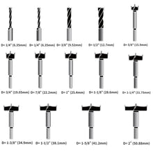 Load image into Gallery viewer, Precision Carbide Forstner Bit Set, 14 Pieces for Clean and Accurate Wood Holes