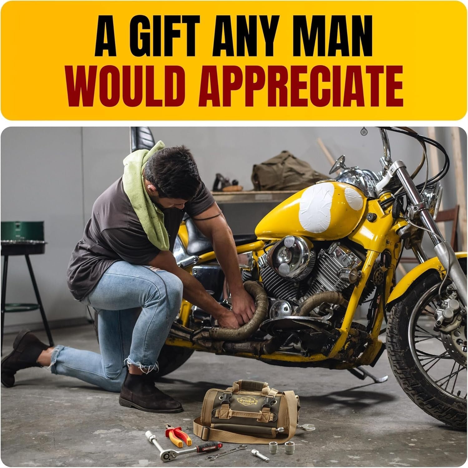 Versatile Heavy-Duty Tool Roll Organizer for Mechanics, Electricians, and Dad