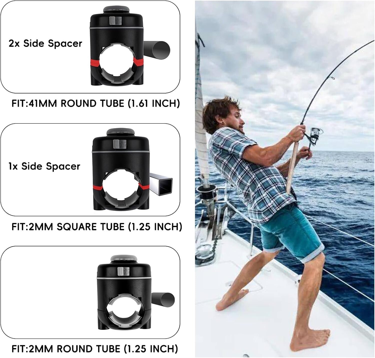 Durable ABS Universal Fishing Rod Holder - Fits Kayaks & Boats with Ease
