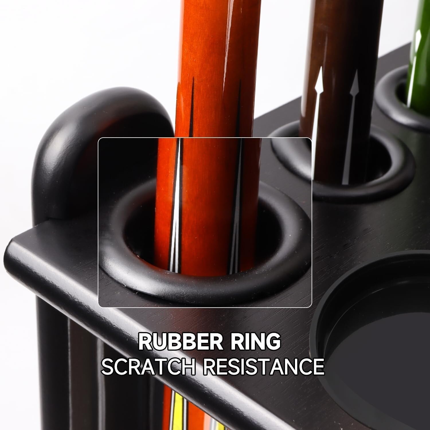 Elegant Black Wood Corner Billiard Stand with Cup Holders and Easy Installation